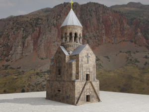 Ancient monastery Ancient church Low-poly 3D Model