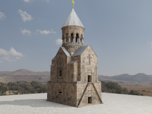 Ancient monastery Ancient church Low-poly 3D Model