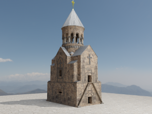 Ancient monastery Ancient church Low-poly 3D Model