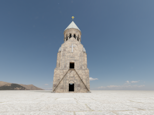 Ancient monastery Ancient church Low-poly 3D Model