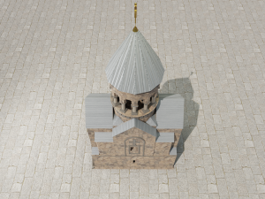 Ancient monastery Ancient church Low-poly 3D Model