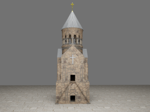 Ancient monastery Ancient church Low-poly 3D Model