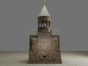 Ancient monastery Ancient church Low-poly 3D Model