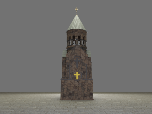 Ancient monastery Ancient church Low-poly 3D Model