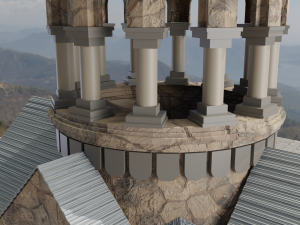 Ancient monastery Ancient church Low-poly 3D Model