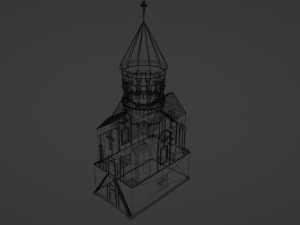 Ancient monastery Ancient church Low-poly 3D Model
