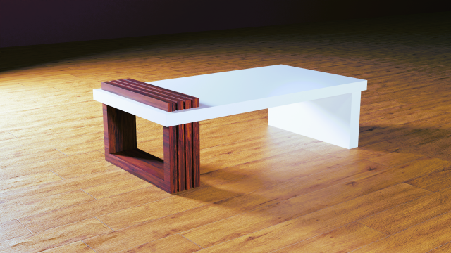 Dark wood and white loft table Low-poly Model 3D .c4d .max .obj .3ds .fbx .stl .blend 