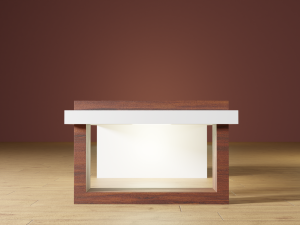 Dark wood and white loft table Low-poly Model 3D