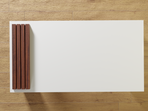 Dark wood and white loft table Low-poly Model 3D