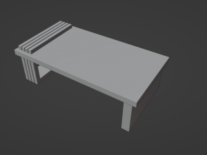 Dark wood and white loft table Low-poly Model 3D