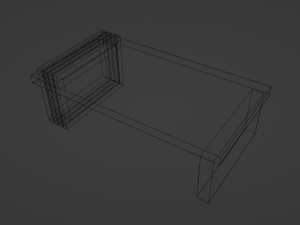 Dark wood and white loft table Low-poly Model 3D