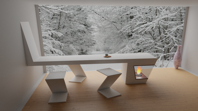 Window with winter view HD Free Free Modello 3D .c4d .max .obj .3ds .fbx .stl .blend 