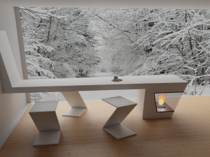 Window with winter view HD Free Free Modelo 3D