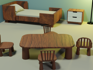 Childrens furniture PACK childrens room AND 1 item free Low-poly 3Dモデル