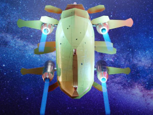 Fantasy style airship Low-poly 3D Model