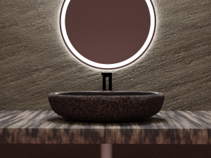 Stone sink pink granite smooth 3Dモデル