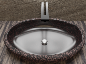Stone sink pink granite smooth 3Dモデル