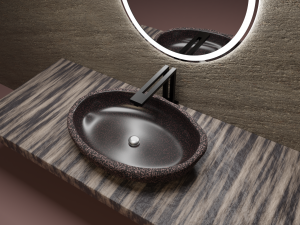 Stone sink pink granite smooth 3Dモデル