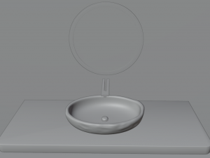 Stone sink pink granite smooth 3Dモデル