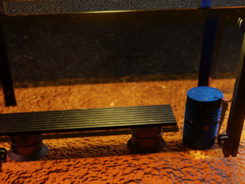 Cyberpunk bus stop concept project save water Low-poly 3D मॉडल