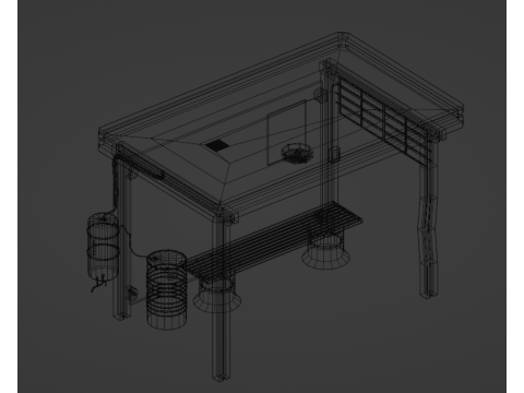 Cyberpunk bus stop concept project save water Low-poly 3D मॉडल