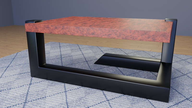 Metal wooden table in loft style Low-poly 3D मॉडल .c4d .max .obj .3ds .fbx .stl .blend 