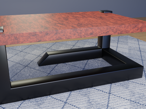 Metal wooden table in loft style Low-poly 3D मॉडल