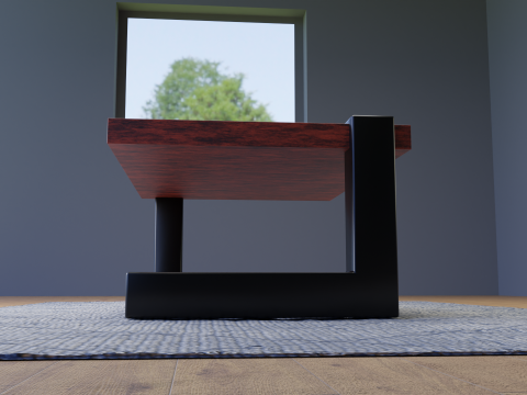 Metal wooden table in loft style Low-poly 3D मॉडल