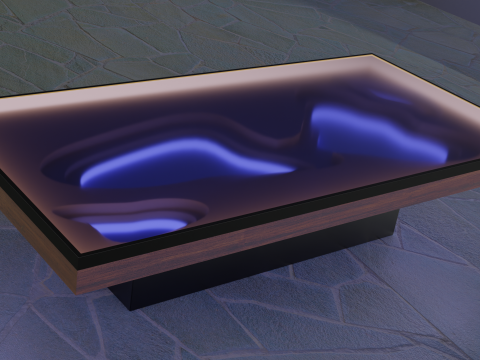 Beautiful epoxy table Low-poly 3D Model