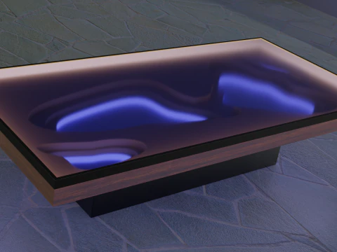 Magnifique table &eacute;poxy Low-poly Modèle 3D