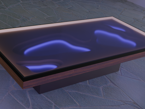 Beautiful epoxy table Low-poly 3D Model