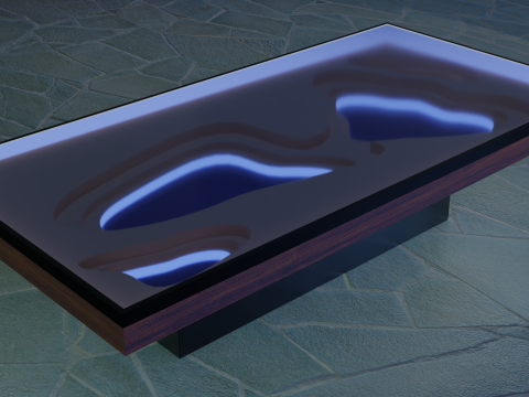 Beautiful epoxy table Low-poly 3D Model
