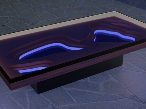 Beautiful epoxy table Low-poly 3D Model