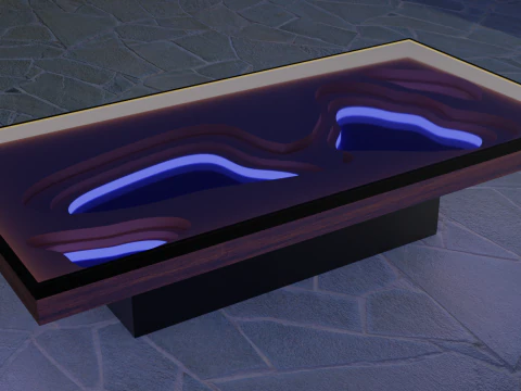 Beautiful epoxy table Low-poly 3D Model