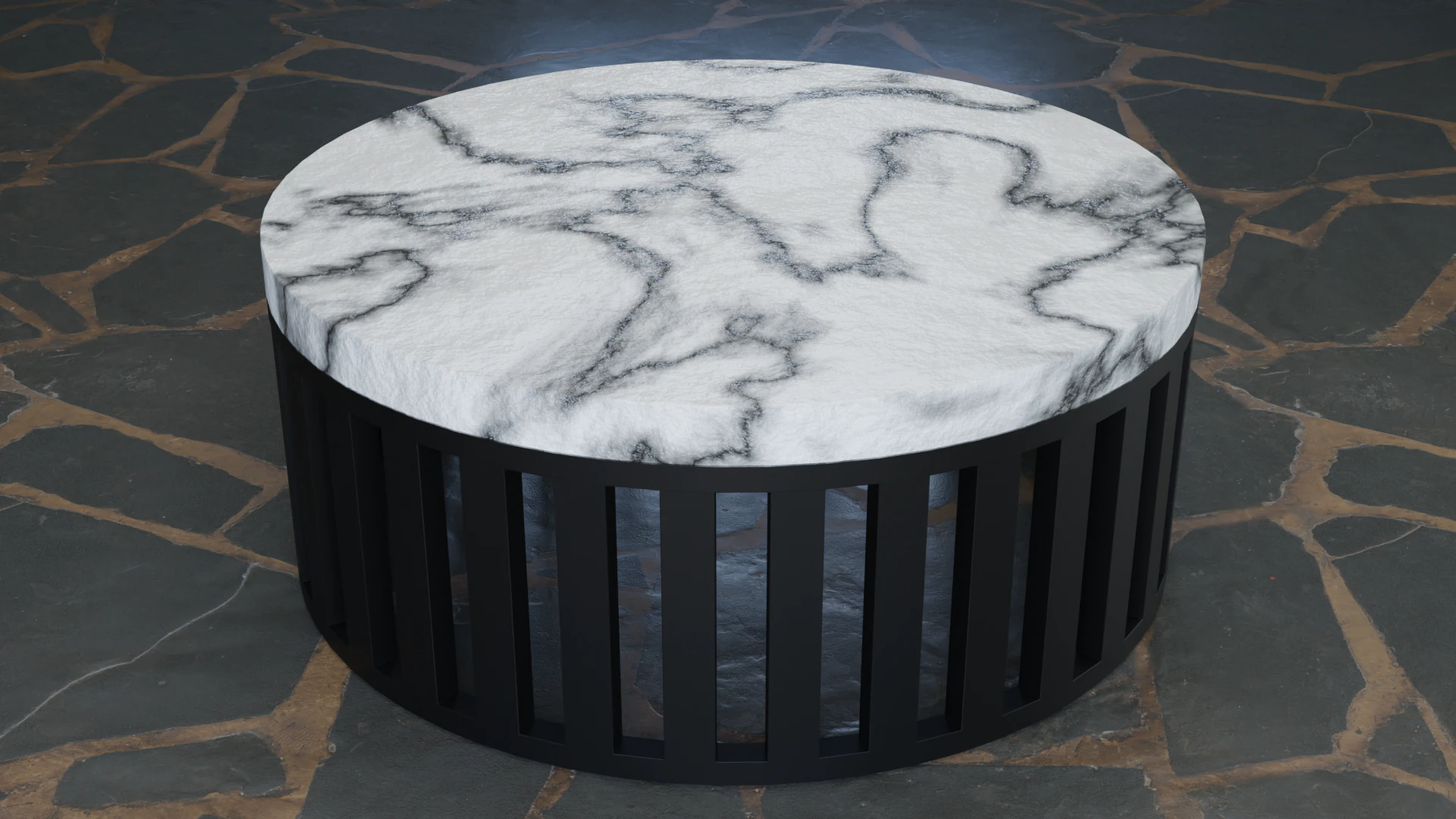 Designer round marble table 3D Model .c4d .max .obj .3ds .fbx .stl .blend