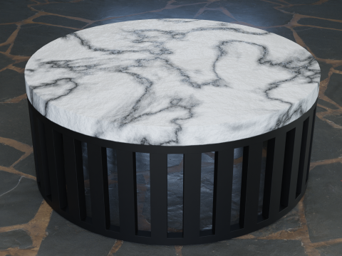 Designer round marble table 3D Model