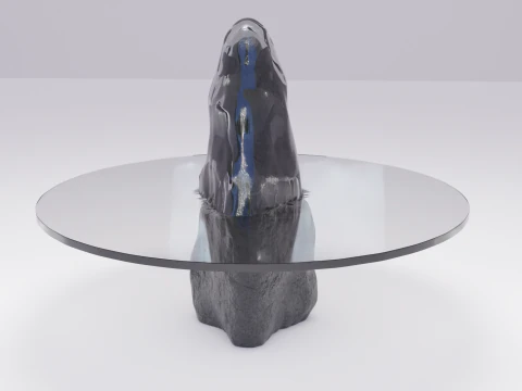 天然石HDにガラス製のデザイナーテーブル 3Dモデル