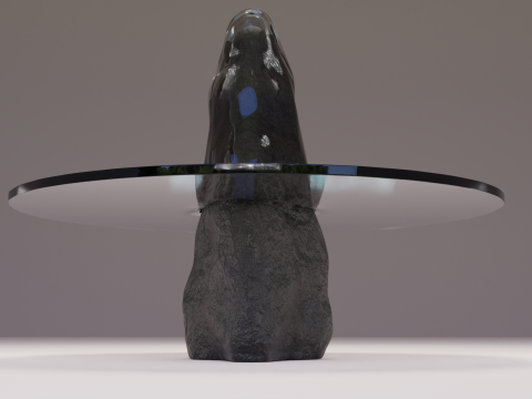 Designer table made of glass on natural stone HD 3D 모델