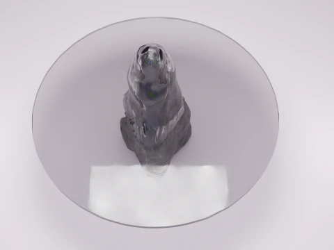 Designer table made of glass on natural stone HD 3D Model