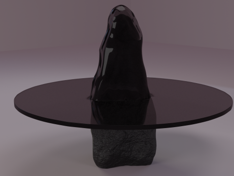 Designer table made of glass on natural stone HD 3D 모델