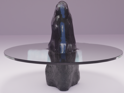 Designer table made of glass on natural stone HD 3D 모델
