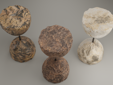 Designer stone bar stool Model 3D