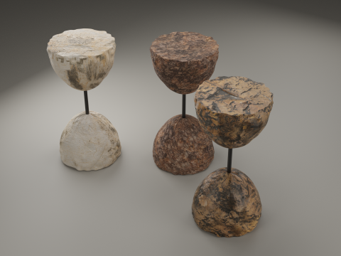 Designer stone bar stool Model 3D