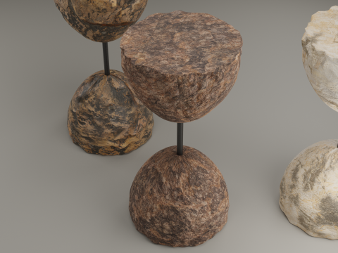 Designer stone bar stool Model 3D