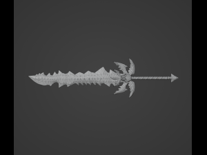 Fantasy sword Low-poly Modelo 3D