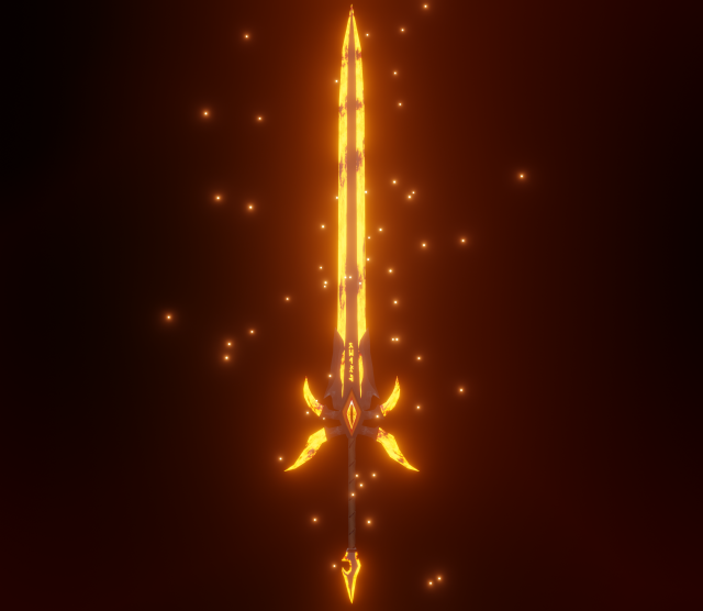 Cursed sword PBR Low-poly 3D-Modell .c4d .max .obj .3ds .fbx .stl .blend 