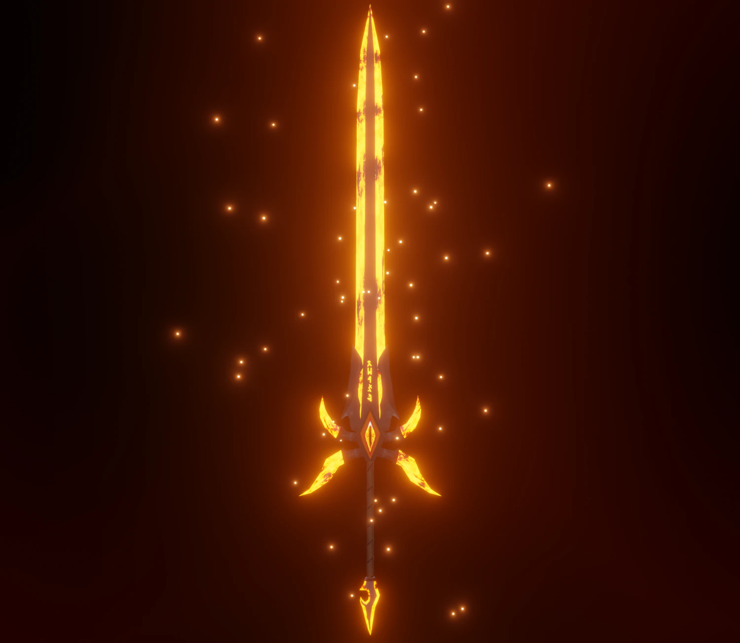 Cursed sword PBR Low-poly 3D Model .c4d .max .obj .3ds .fbx .stl .blend 