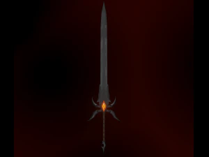 Cursed sword PBR Low-poly 3D Model