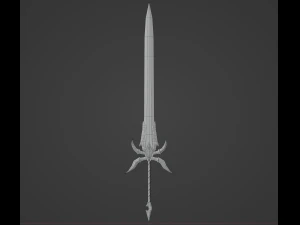 Cursed sword PBR Low-poly 3D Model