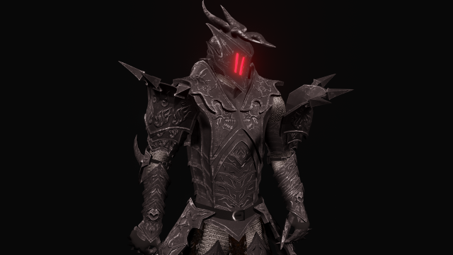 Knight PBR Low-poly 3D Model .c4d .max .obj .3ds .fbx .stl .blend 